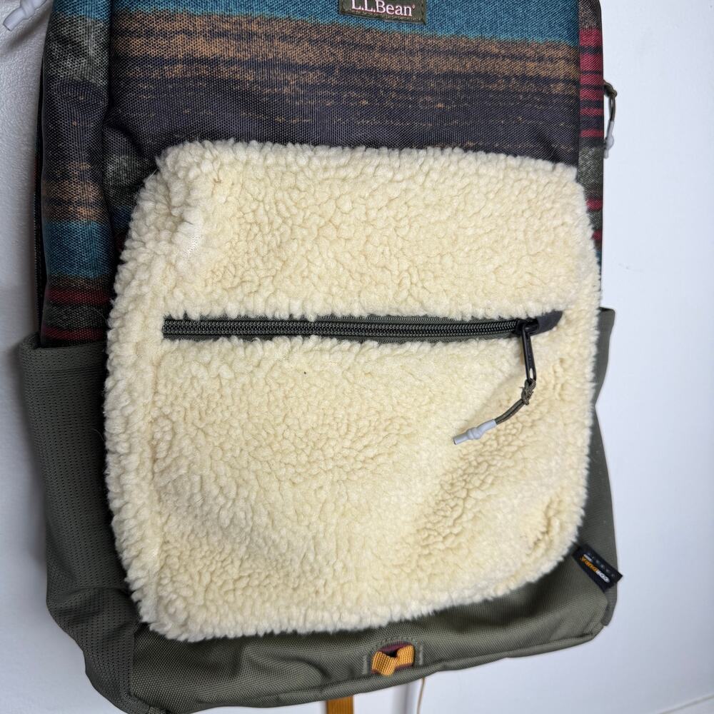 L.L.Bean Mountain Classic Cordura Sherpa Blanket Stripe Backpack NEW - Picture 2 of 6